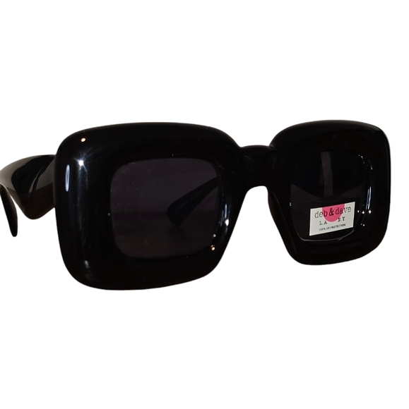 New! Deb & Dave Inflated Square Sunglasses in Black - Picture 4 of 7